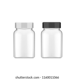 Realistic Plastic Bottle For Medical Or Other Use. EPS10 Vector