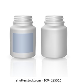 Realistic plastic bottle. Mock Up Template. Vector illustration, empty white bottle on light background