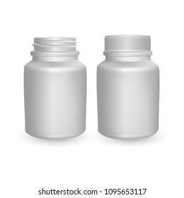 Botella de plástico realista. Maqueta De Plantilla. Ilustración vectorial, botella blanca vacía sobre fondo claro
