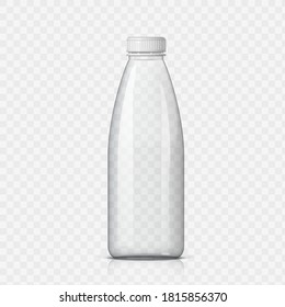 Realistic plastic bottle on a transparent background. Mock Up Template. Vector illustration