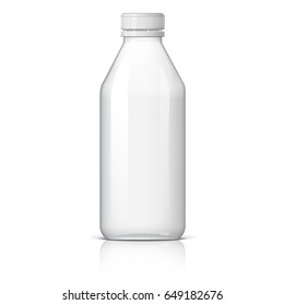 Realistic plastic bottle for water or milk Vector illustration