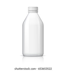 Realistic plastic bottle for water or milk and other liquids. Mock Up Template. Vector illustration