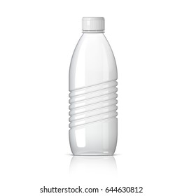 Realistic plastic bottle for water on a white background. Vector illustration