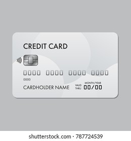 Realistic Plastic Credit Card Template With Paypass Technology.
