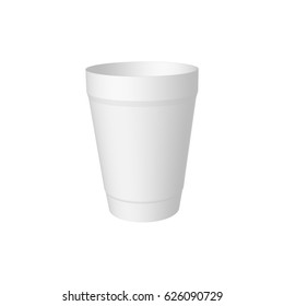Realistic plastic cup. White cardboard cups for hot drinks. 3d illustration