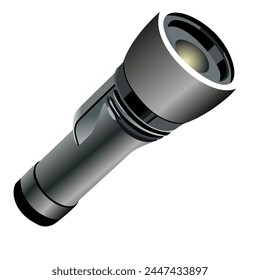 realistic plastic flashlight vector illustration