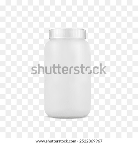 Realistic Plastic Jar with transparent background, White Jar, Pill jar