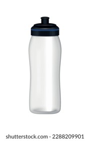 Realistic plastic sport water bottle vector illustration