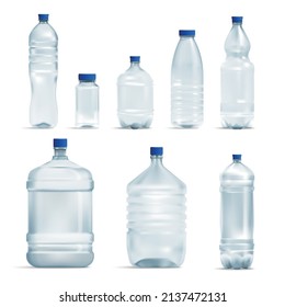 Premium Vector  Water bottles realistic plastic liquid containers