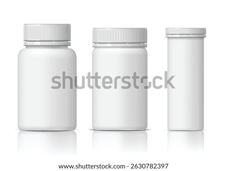 Realistic plastic white bottle. Mock Up Template. Vector illustration