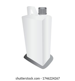 Realistic plastic white jug bottle with  black cap can be used for all product. Jug Bottle mockup. Vector illustration