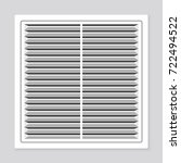 Realistic plastic whiter air circular vent window in bathroom, wall ventilation grate, vector illustration 