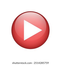Video Juego realista icono de Botón rojo, signo de Vector aislado en el fondo blanco.