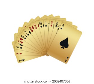 Realistic playing cards deck with ace of spades vector illustration
