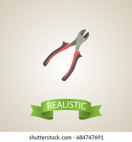 Realistic Pliers Element. Vector Illustration Of Realistic Forceps Isolated On Clean Background. Can Be Used As Forceps, Pliers And Instrument Symbols.