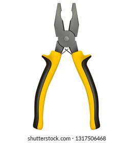 Realistic pliers. Repair tool. Electrician instruments. Vector illustration.