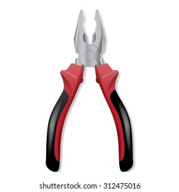 Realistic Pliers Vector Illustration