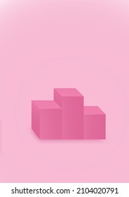 Realistic podium. 3D or cube platforms and product base mockup. Isolated geometric compositions for exhibition and presentation. Vector illustration