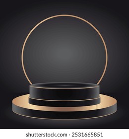 Realistic podium, pedestal for displaying products. Vector. 