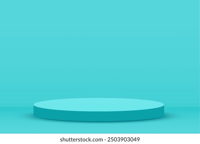 realistic podium round stage background for studio promo or creation vector