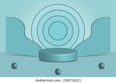 Realistic podium stage background vector