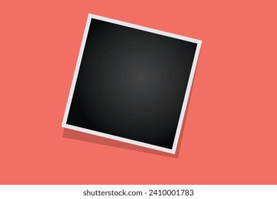 Realistic Polaroid photo frame mockup set. Empty photo frame mock up with shadow. Vintage card. Vector illustration