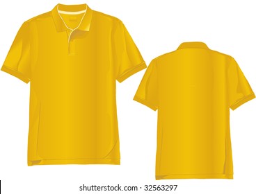 Realistic polo shirt template with only linear gradients used.