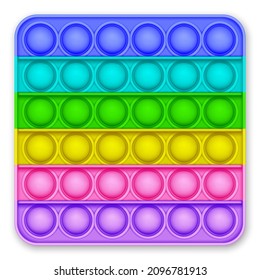 Realistic pop It fidget antistress toy. Vector illustration trendy toy on white background.