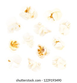 Realistic popcorn. Vector illustration on white background. EPS10.