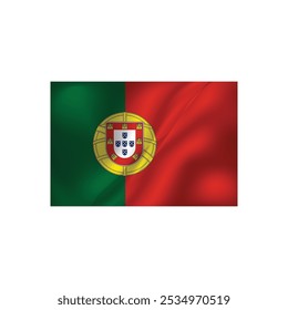 Realistic portugal nation flag design vector