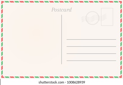 Realistic postcard. Postal card illustration for design