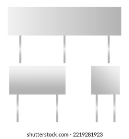 Realistic poster. blank gray banners signs. Vector illustration. stock image. 