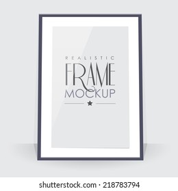 realistic poster frame mockup vector illustration isolated on light background