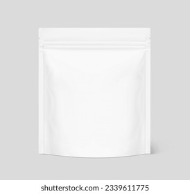 Realistic pouch bag mockup. Vector illustration. Front view. Can be use for template your design, presentation, promo, ad. EPS10.	