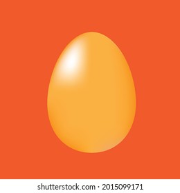 Huevo de gallina de aves de corral realista sobre un fondo colorido, arte vectorial