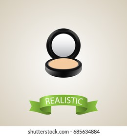 Realistic Powder Element. Vector Illustration Of Realistic Blusher Isolated On Clean Background. Can Be Used As Blusher, Powder And Makeup Symbols.
