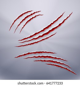 Realistic Predators Scar, Damage Mark Effects. Scratch Claw Animal and Illustration Shred From Claw
