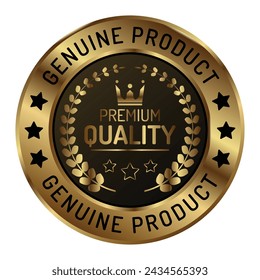 Realistic Premium Quality Badge, Genuine Product Label, Top Quality Stamp, Satisfaction Guaranteed, Best Quality Seal Vector Illustration