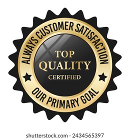 Realistic Premium Quality Badge, Genuine Product Label, Top Quality Stamp, Satisfaction Guaranteed, Best Quality Seal Vector Illustration