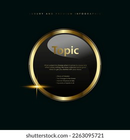 Realistic premium UI, button, banner, with circular processing vector illustration style on dark background