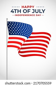  Realistic president's day event with flag.