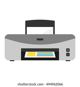 Realistic printer machine sign design paper print symbol