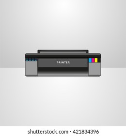 Realistic printer, printing sign, printer icon, isolated printer