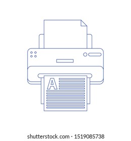 Realistic printer vector isometric illustration. Concept of line icon