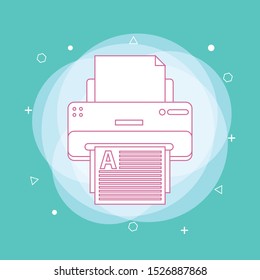 Realistic printer vector isometric illustration. Concept of line icon