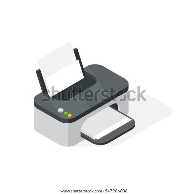 Realistic printer\
vector isometric\
illustration.
