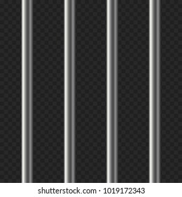 Realistic Prison Bars on Transparent Background. Vector