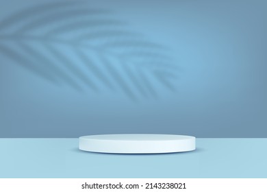 Realistic product podium with tropical palm shadow Vector