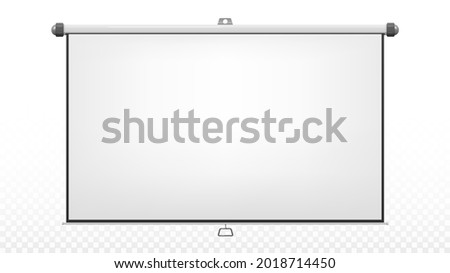 Realistic projection screen, isolated vector illustration