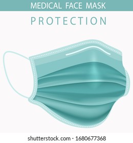 Realistic Protective Medical face mask on white background vector